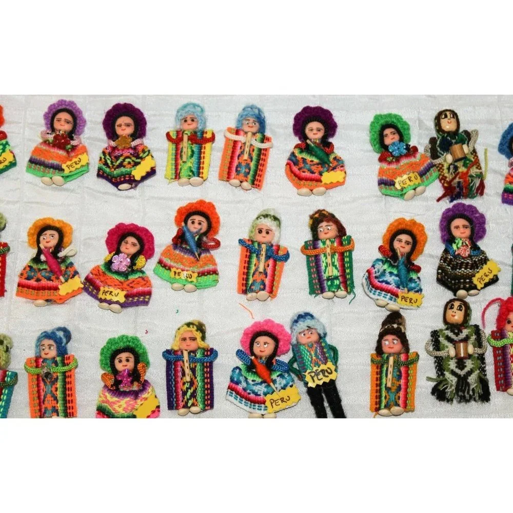 Lot of 2 Peruvian Peru Fridge Magnets Medallion Llamas Native Man Woman - Picture 9 of 11